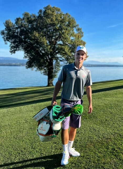 nathan total look grey polo at Golf Club Imperial, switzerland