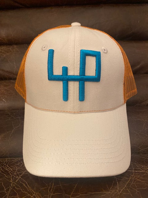 4P Genuine Summer Golf Cap – White & Orange | Limited Edition 50 Pieces