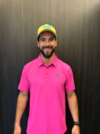 Pink Golf Polo Shirt – Limited Edition ultra-light stretch performance wear by Fore Player