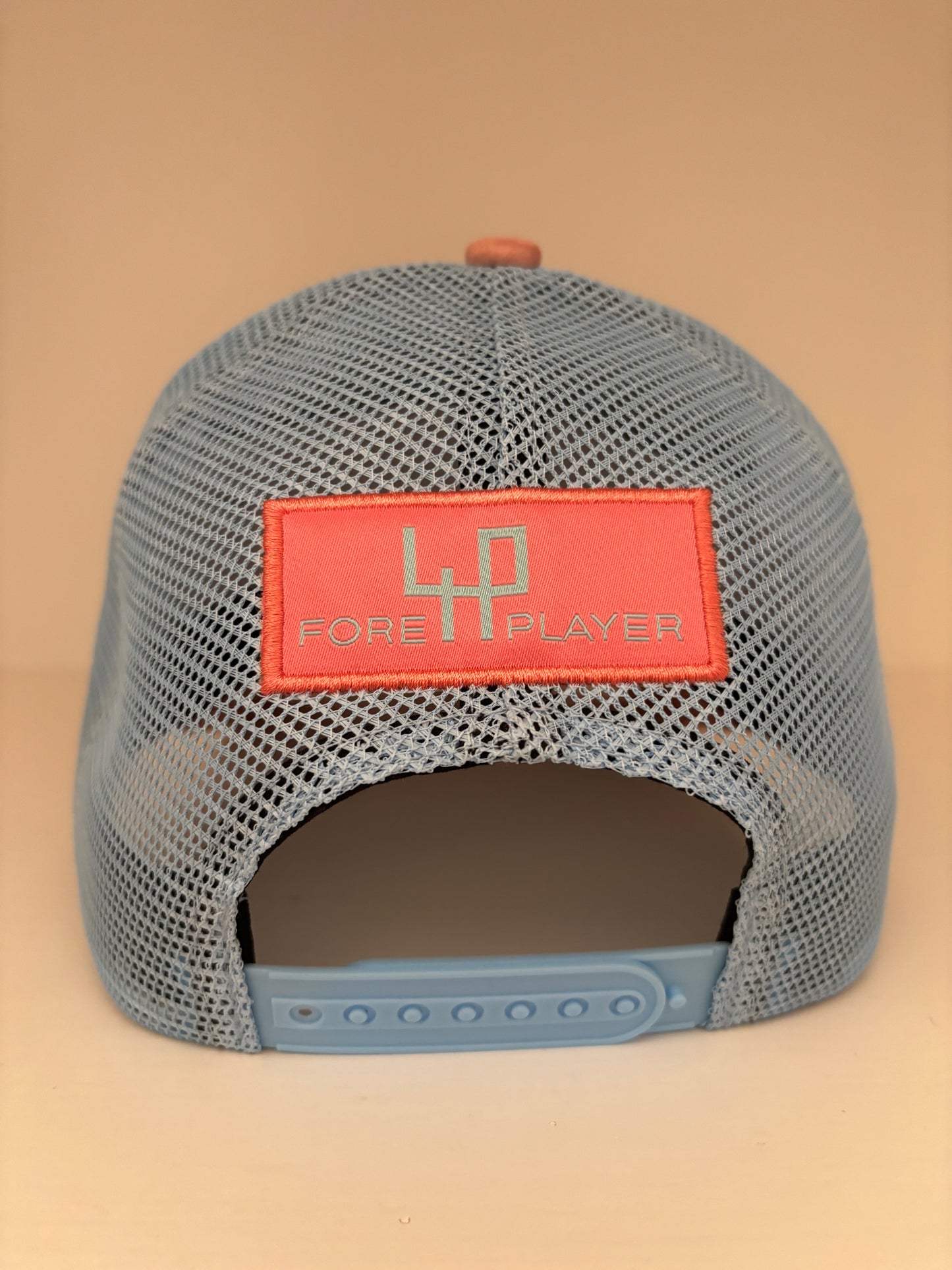 MEN SUMMER CAP PINK SUEDE & BLUE MESH