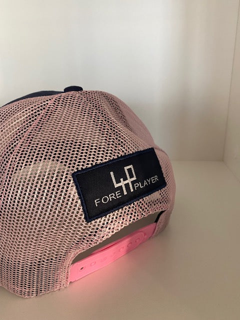 4P Original Golf Cap – Blue & Pink 3D Logo | Limited Edition